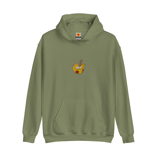 Dessuadora brodada amb morter d’allioli – verd - Tot Queda en Família