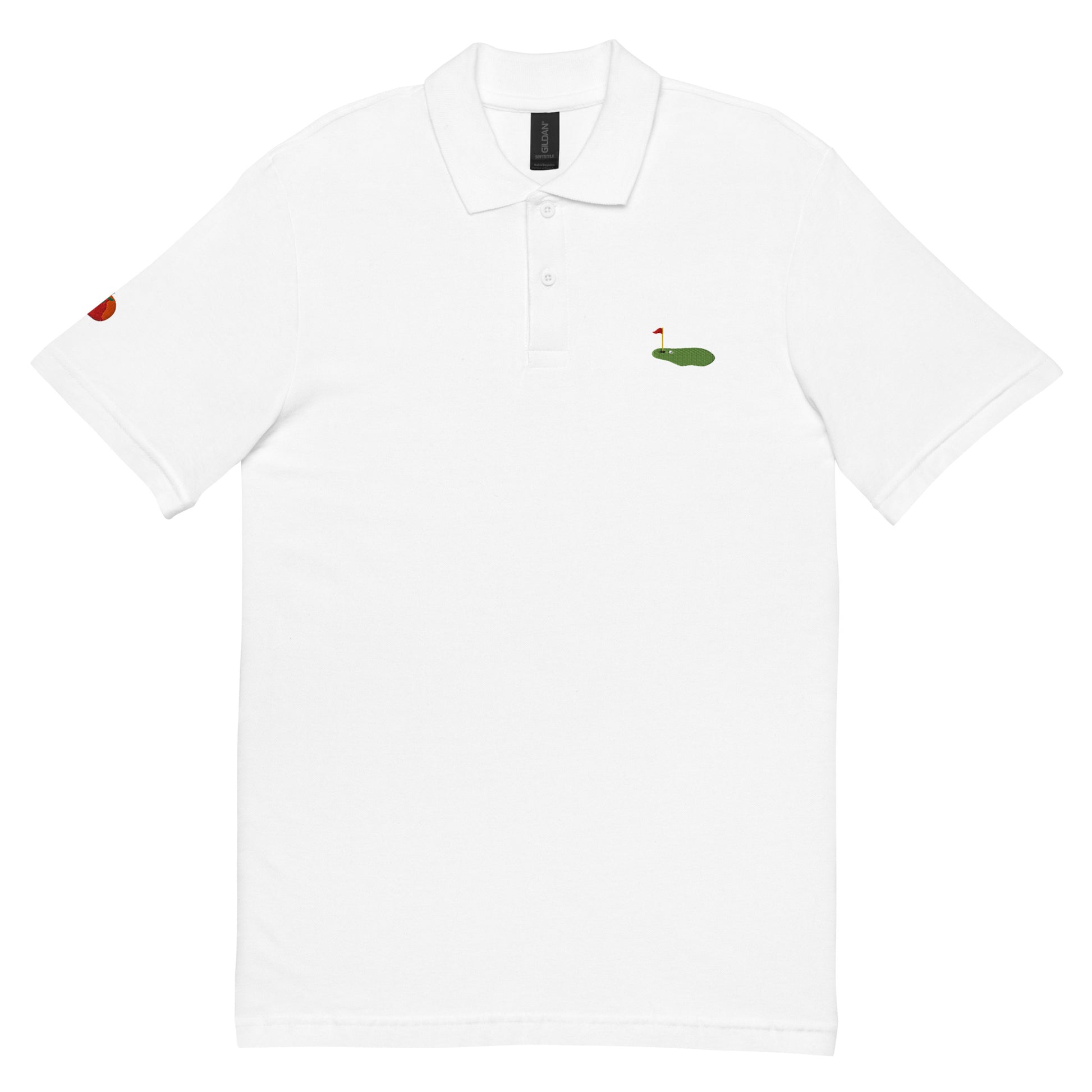 Polo de golf blanc brodat amb green – Tot Queda en Família