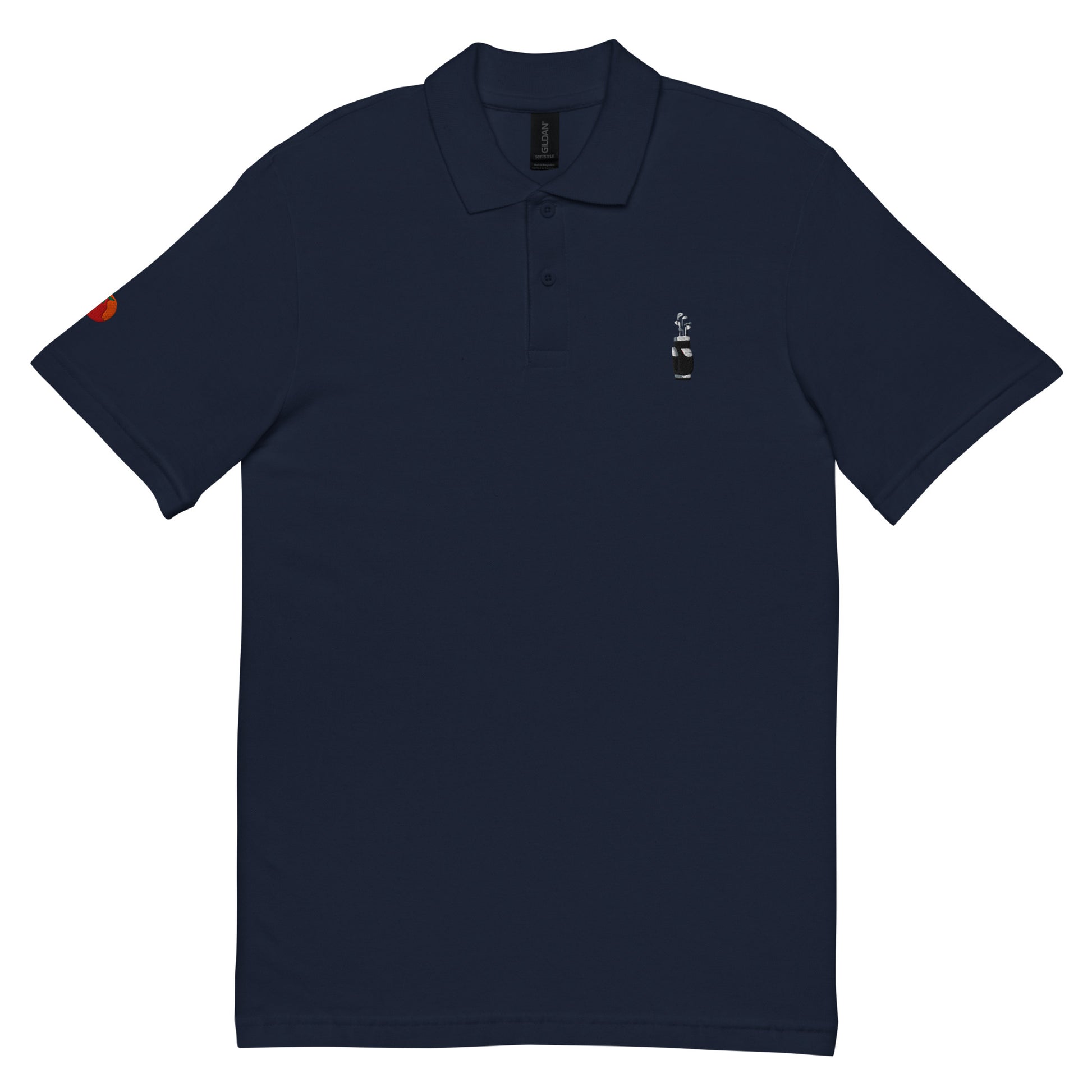 Polo de golf blau brodat amb bossa de pals – Tot Queda en Família