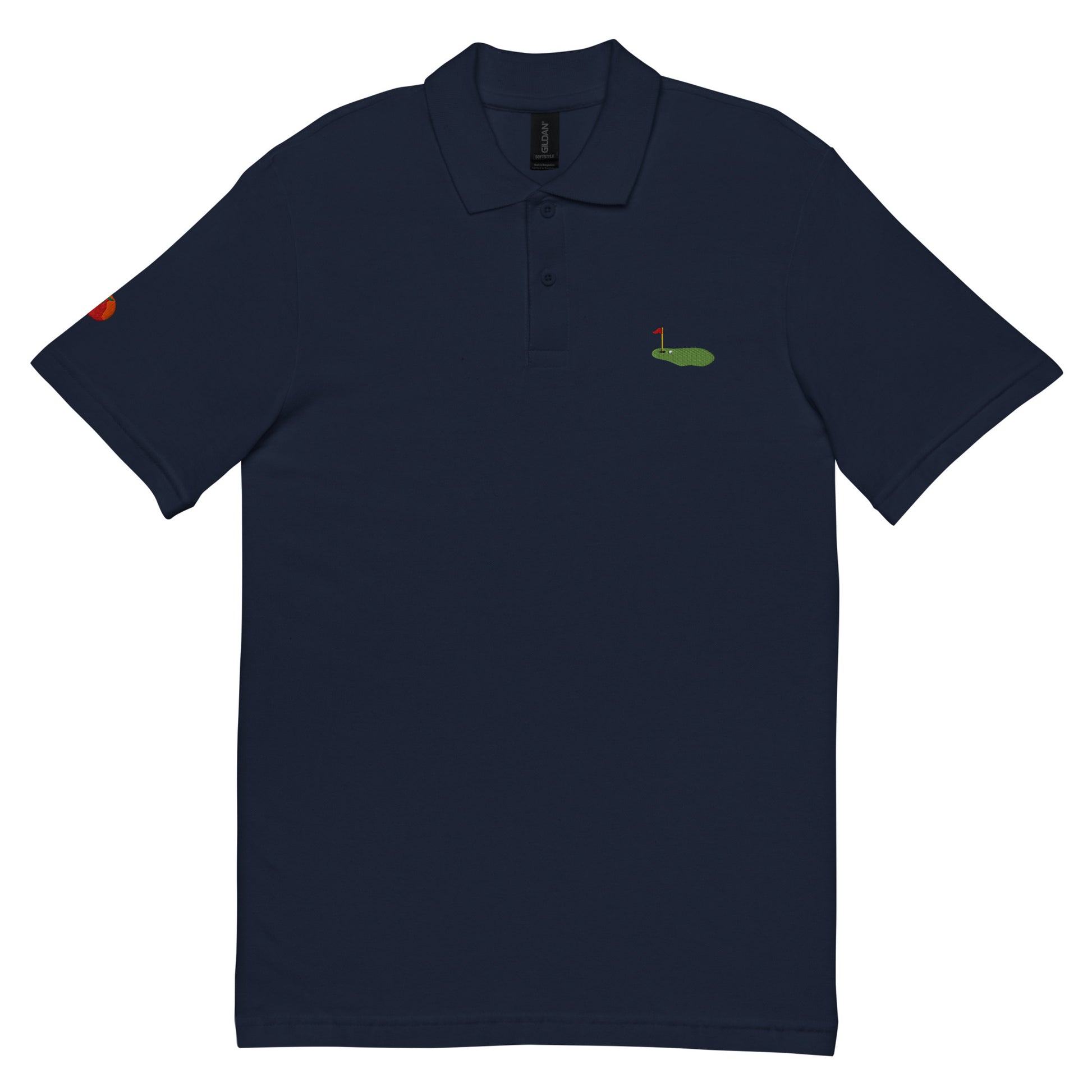 Polo de golf blau brodat amb green – Tot Queda en Família