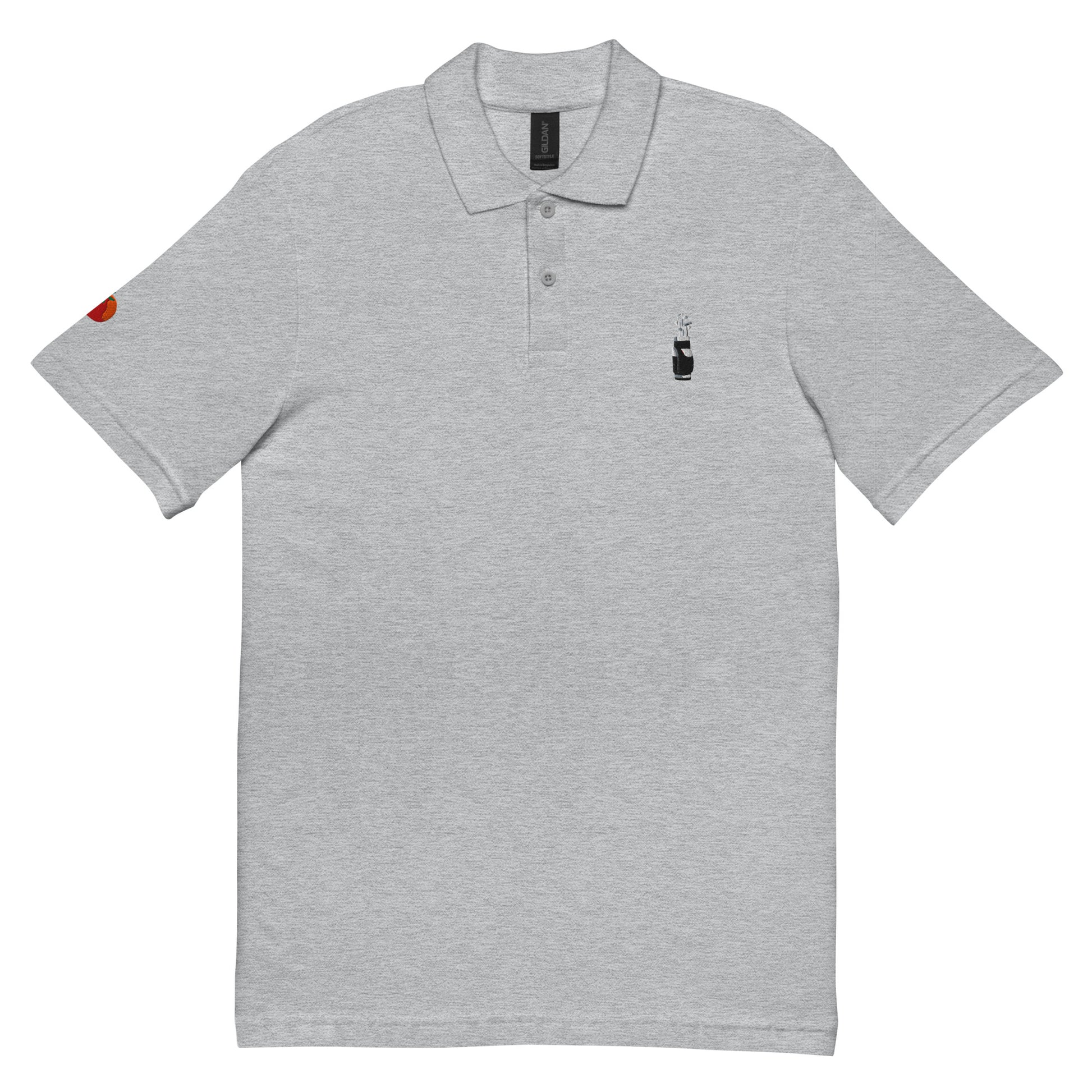 Polo de golf gris brodat amb bossa de pals – Tot Queda en Família