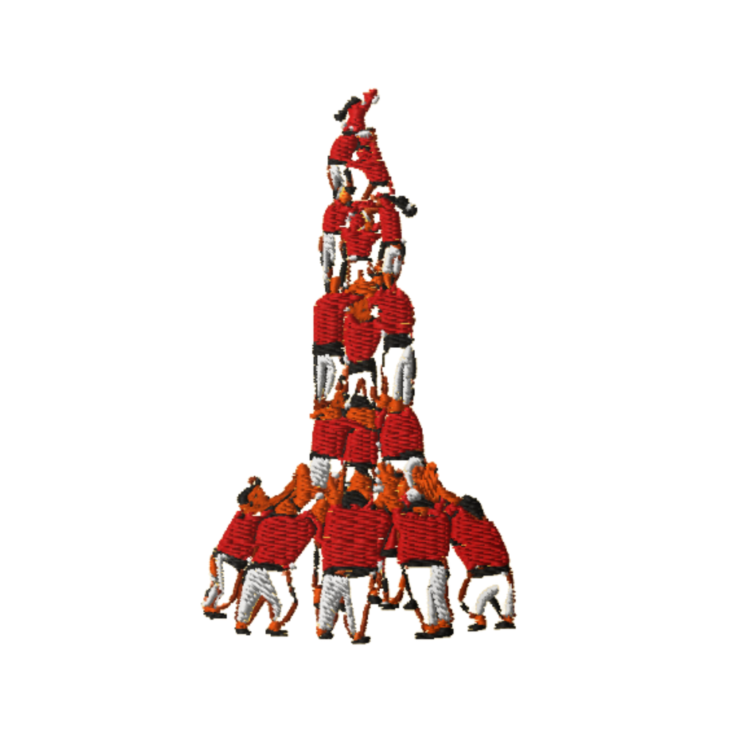 Samarreta brodada amb castellers  Tot Queda en Família