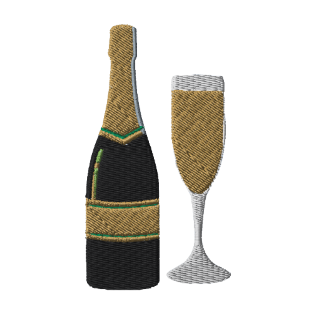 Samarreta brodada amb copa de cava –  Tot Queda en Família