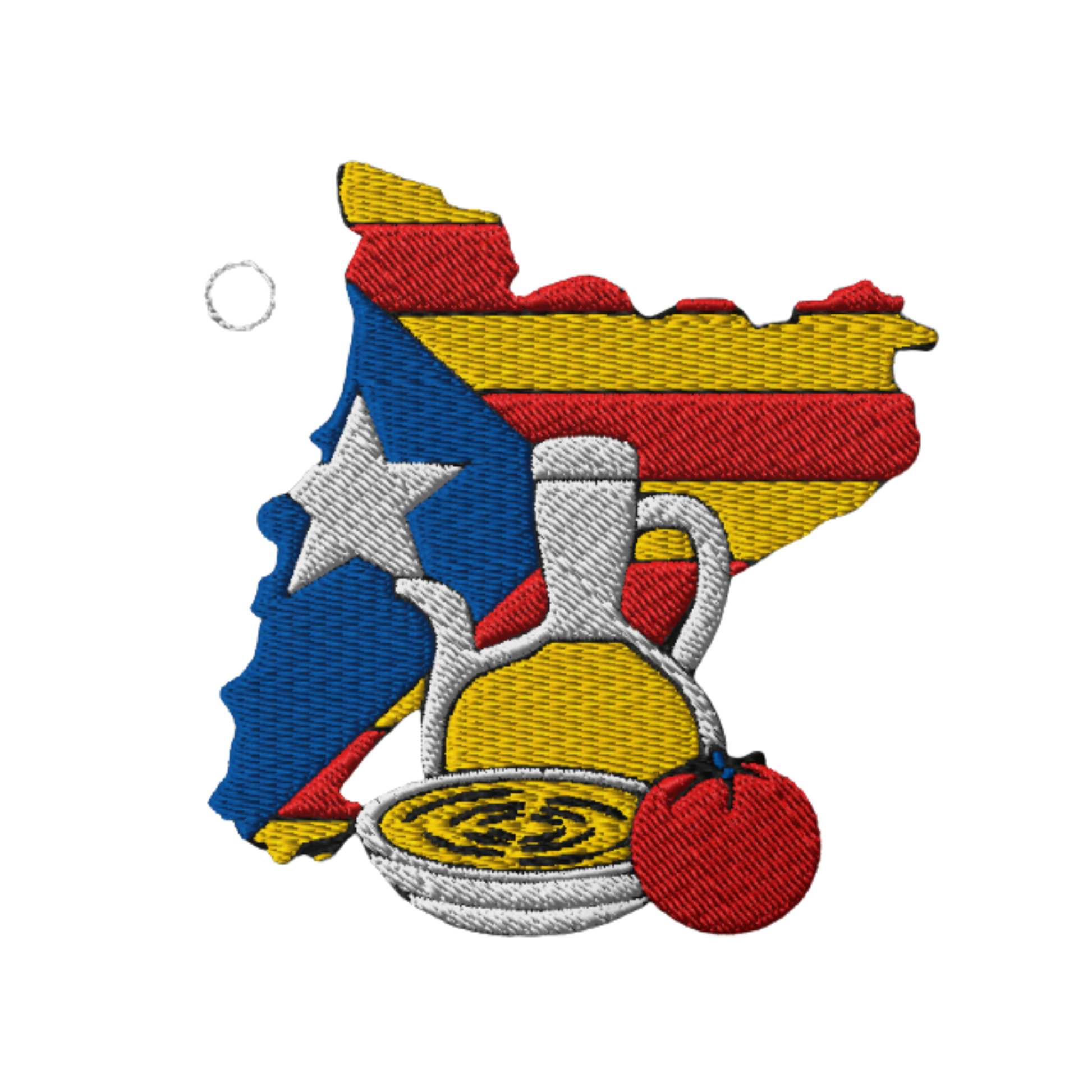 Samarreta brodada amb estelada, tomàquet i setrill -Tot Queda en Família