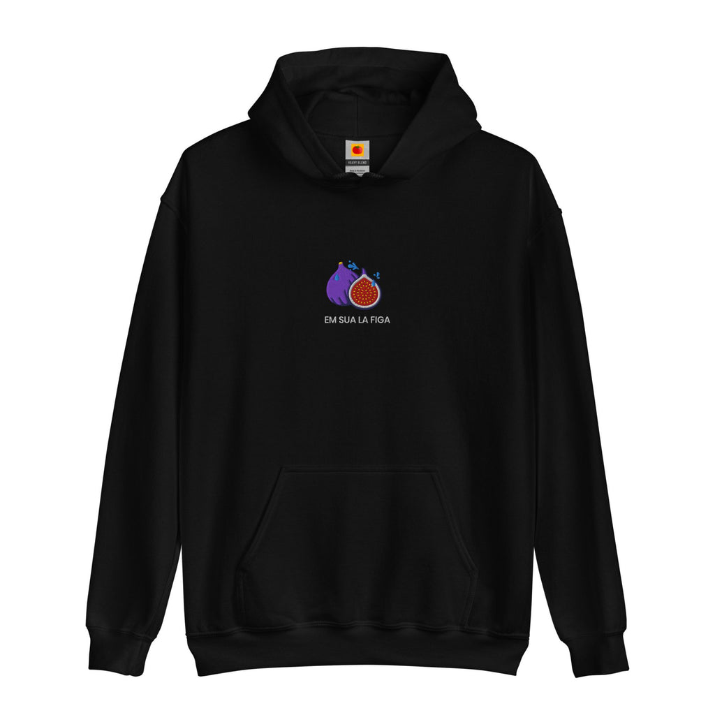 sudadera - dessuadora - brodada Em sua la figa – negre - Tot Queda en Família
