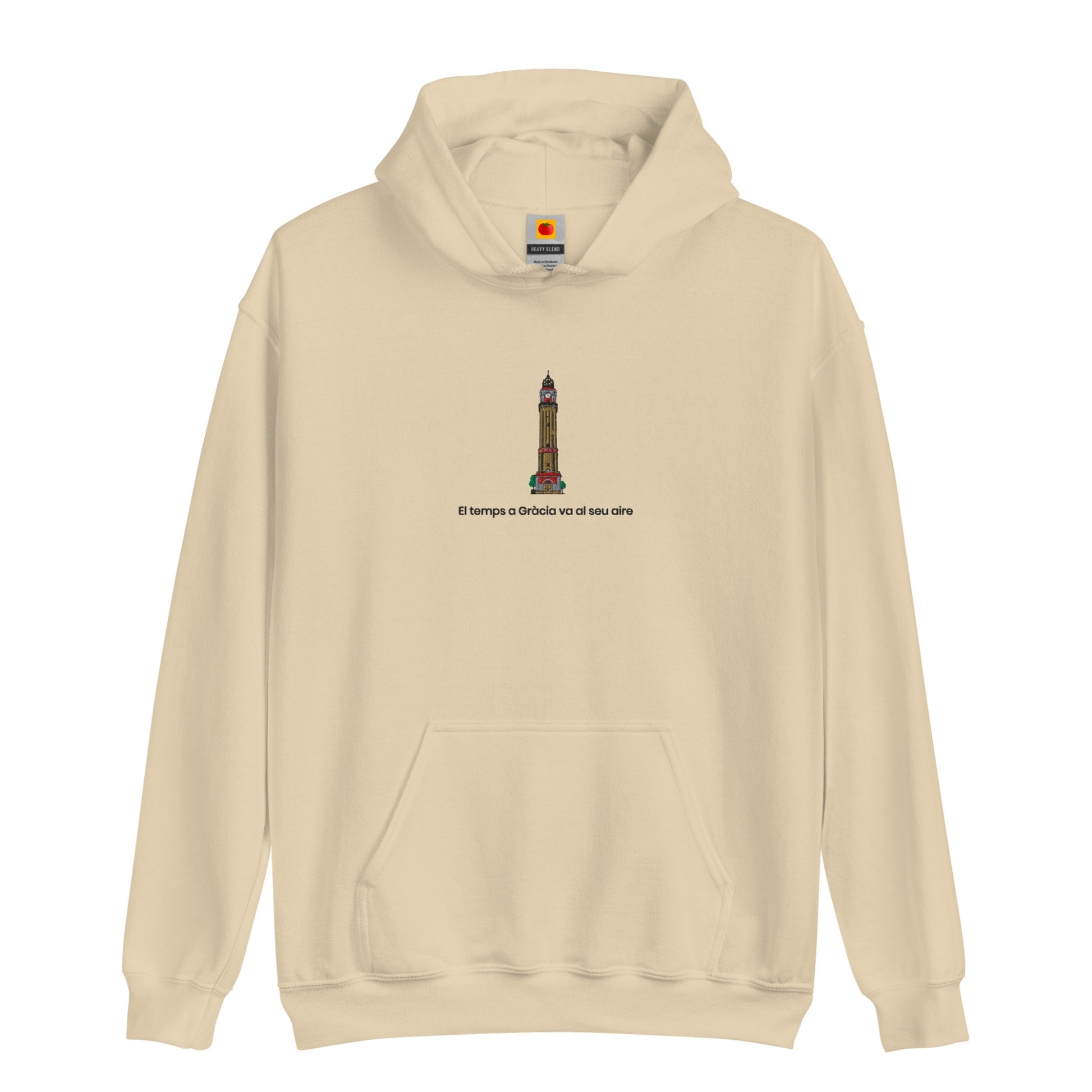 sudadera - dessuadora - brodada vila de gràcia – beix - Tot Queda en Família